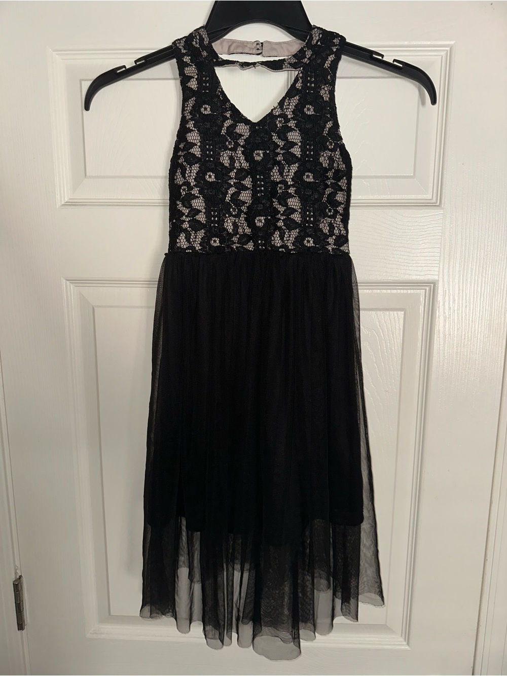 Beautees Black Lace & Tulle Girls' Formal Dress